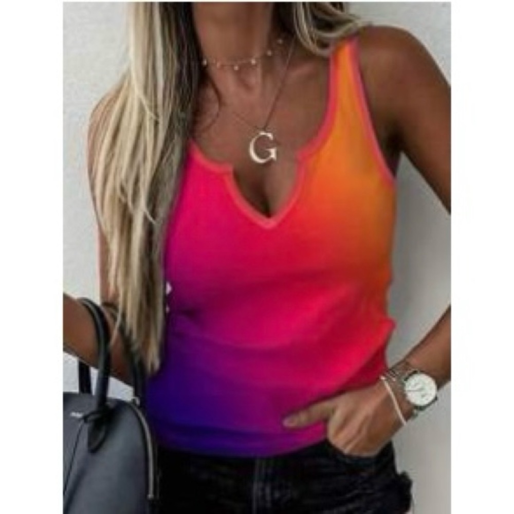 Brand NEW SHEIN Ombré Cutout V Neck Tank Top